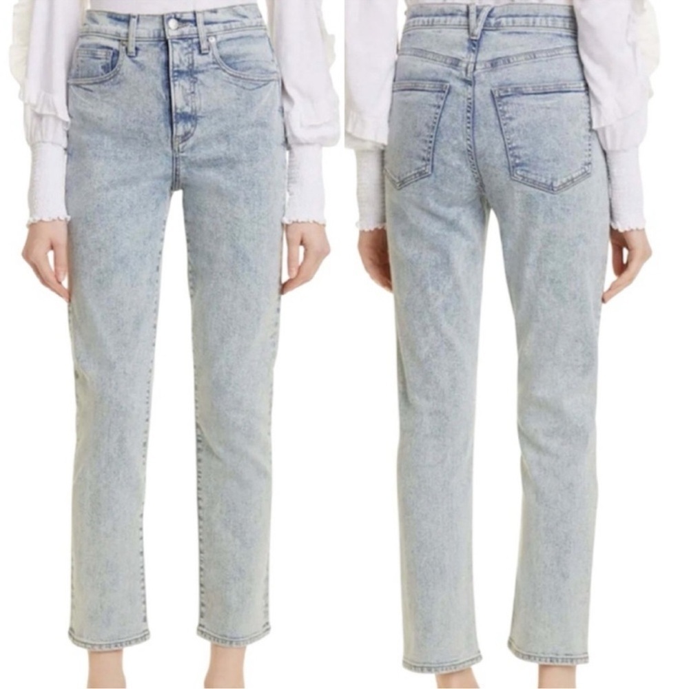 Veronica Beard Ryleigh High Rise Slim Straight Jeans in Vail Wash Sz 28